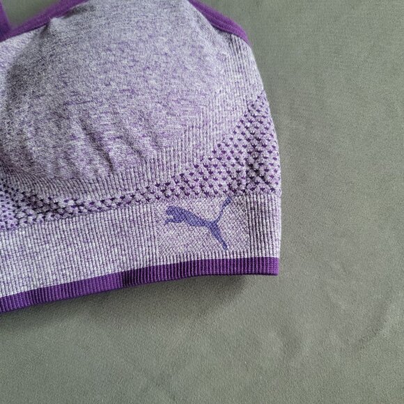 Puma Sports Bra Womens S Purple Racerback Light Support Athletic Activewear Yoga - Picture 2 of 7
